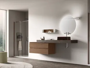 Suspended bathroom cabinet Slash 06 by Arcom.