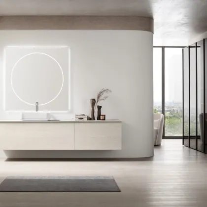 Suspended Bathroom Vanity Soul 21 in bleached oak by Arcom