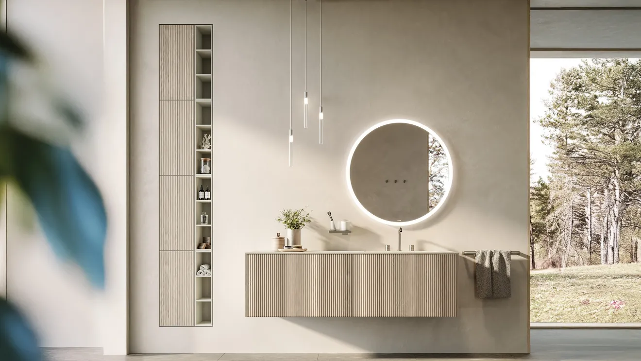 Suspended bathroom cabinet Testadura 02 by Inda