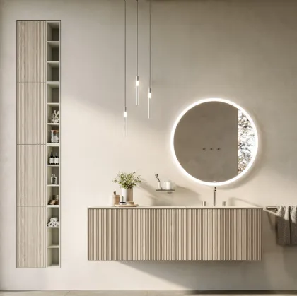 Suspended bathroom cabinet Testadura 02 by Inda
