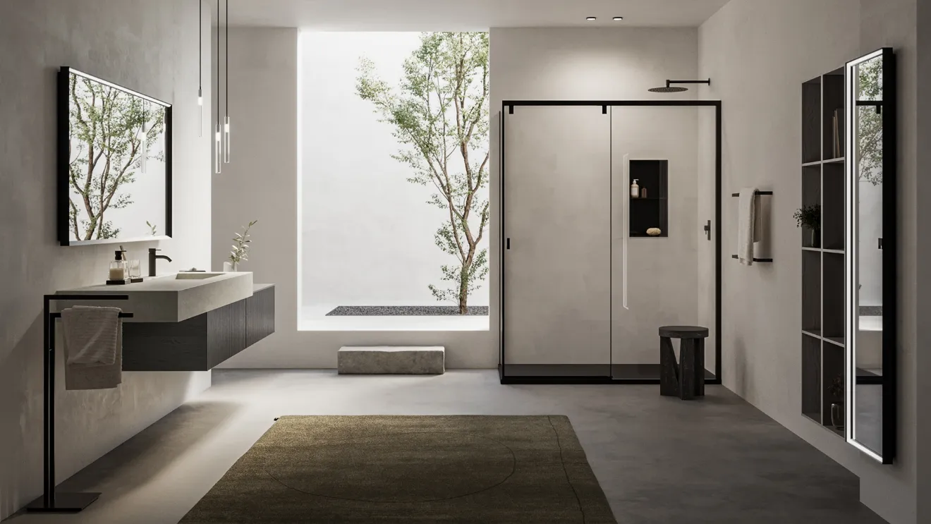 Suspended bathroom cabinet Testadura 03 by Inda.