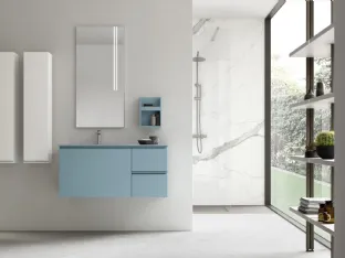 Suspended bathroom vanity Virgola 06 by Arcom