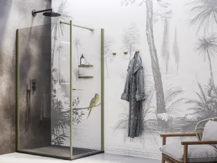 Walk In Shower Box with Swinging Door by Inda