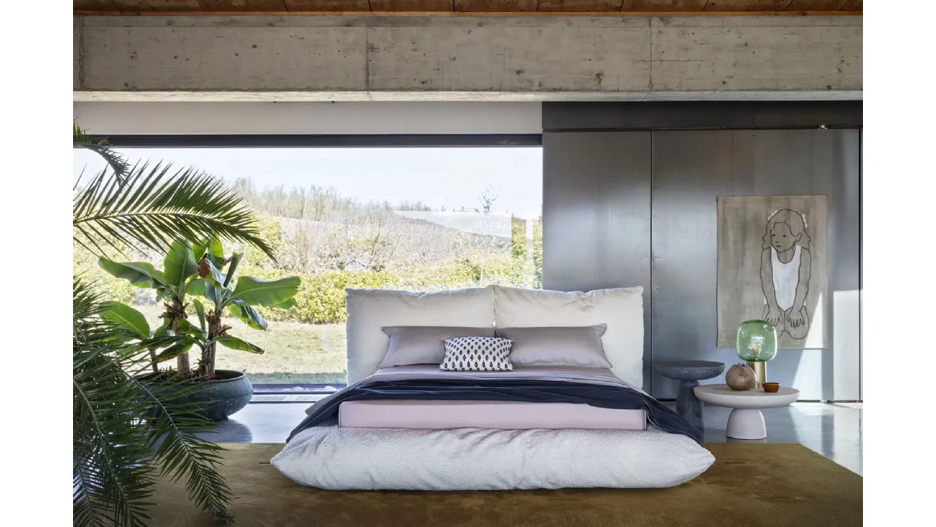 Upholstered fabric bed Alba by Mogg