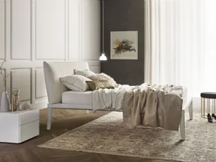 White Andrea Rovere bed by Olivieri with headboard.