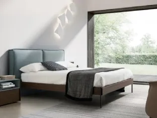 Double bed with padded fabric headboard Cloud by Adok