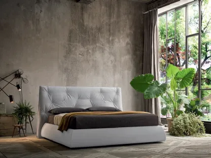 Bed with Lenny headboard by Felis.