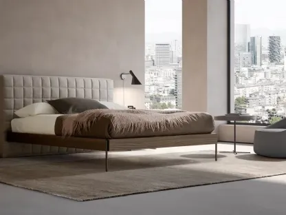 Double bed with Rubik headboard by Adok.