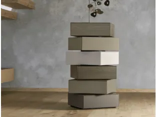 Domino Giro chest of drawers in lacquered wood by Sangiacomo