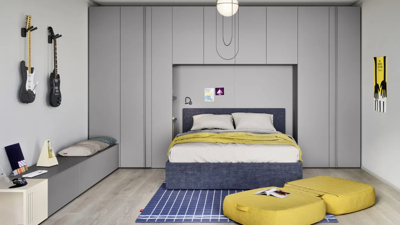 Bridge bedroom with double bed Arial by Nidi