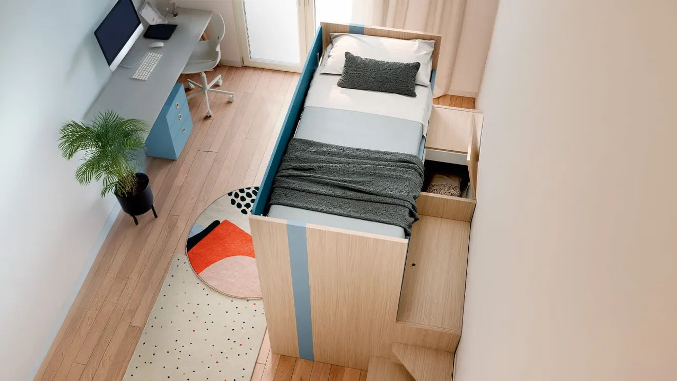 Bedroom with Lila bunk beds by Nidi.