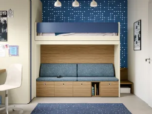 Bedroom with Skid bunk beds by Nidi.