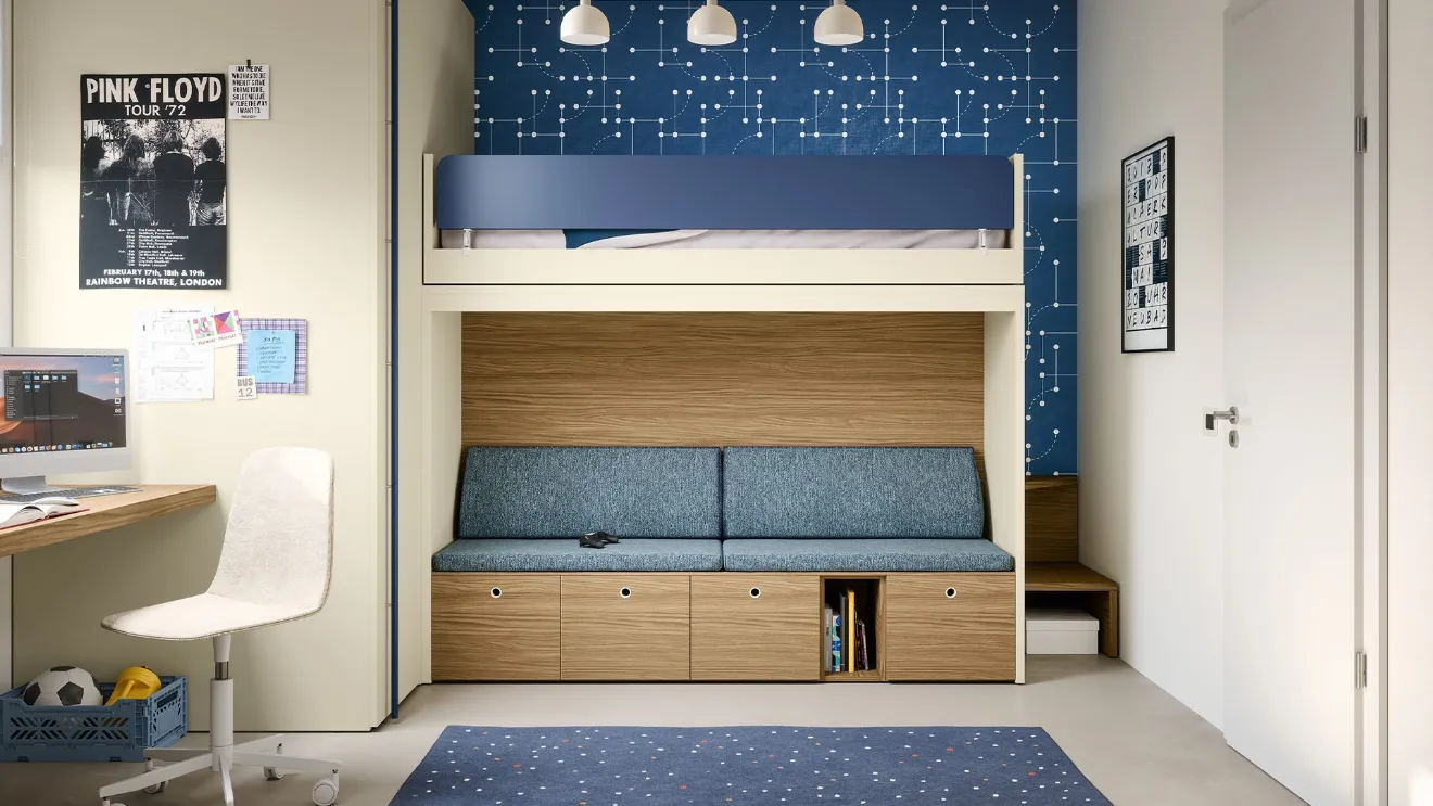Bedroom with Skid bunk beds by Nidi.