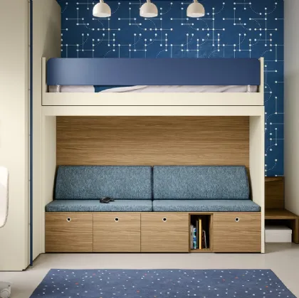 Bedroom with Skid bunk beds by Nidi.