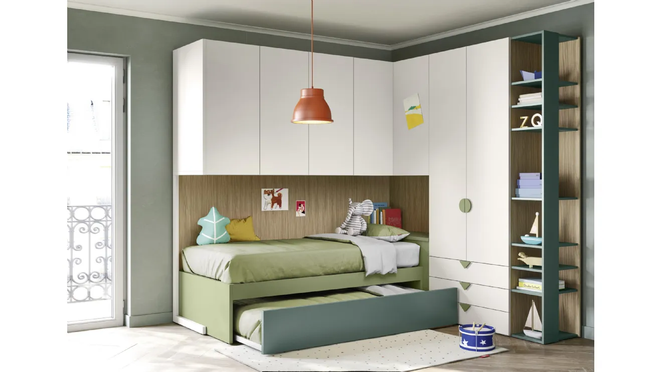 Loft bedroom with pull-out beds by Nidi.