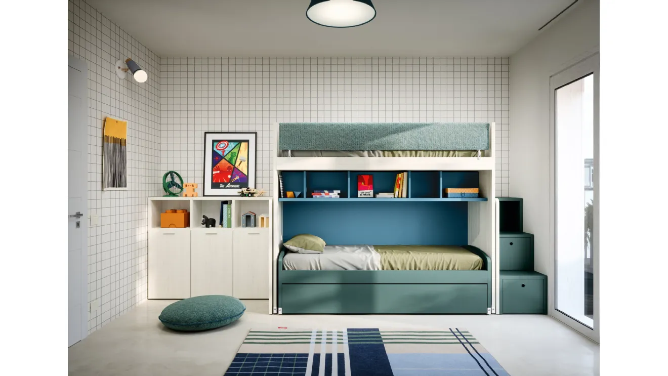 Loft bedroom with pull-out beds by Nidi.