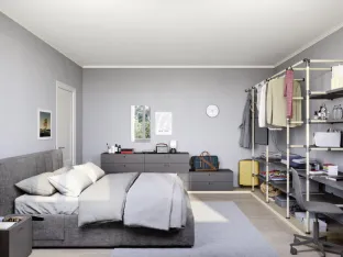 Modular bedroom with Swell double bed by Nidi.