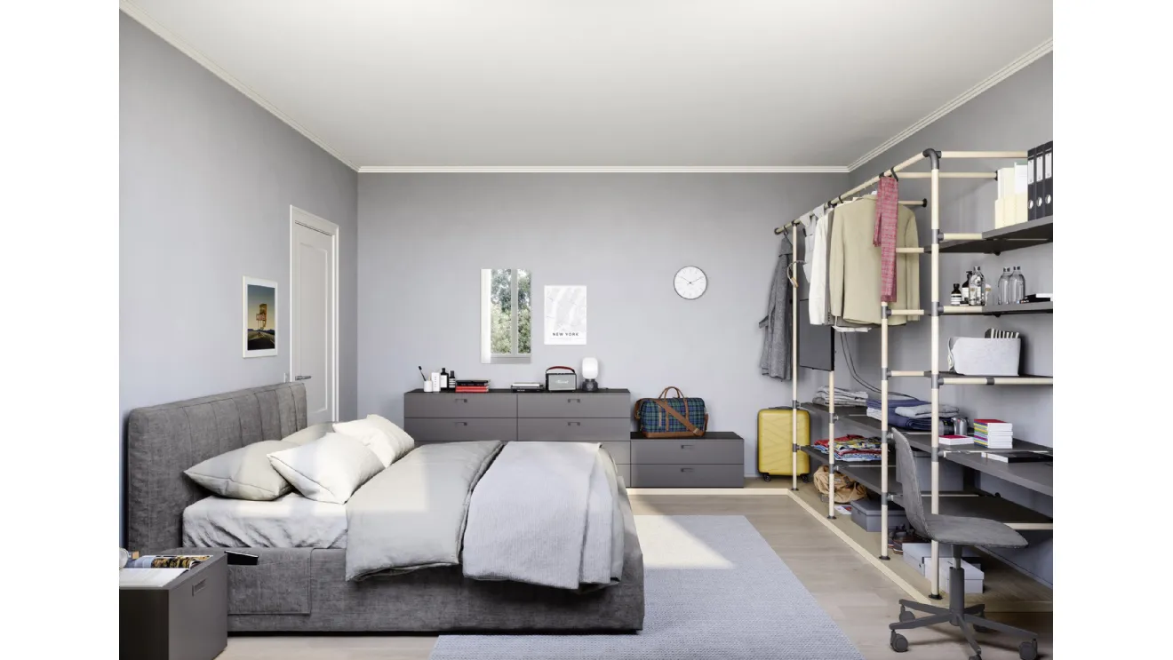 Modular bedroom with Swell double bed by Nidi.