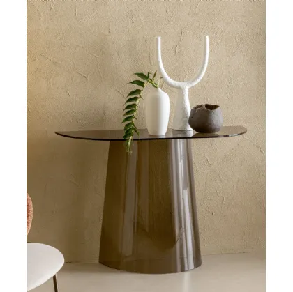 Opera transparent bronze glass entrance console by Riflessi