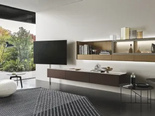 Cabaret Glass 01 equipped wall unit by Sangiacomo.