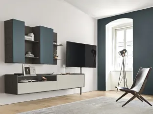 Suspended wall unit Cabaret Glass 02 by Sangiacomo.