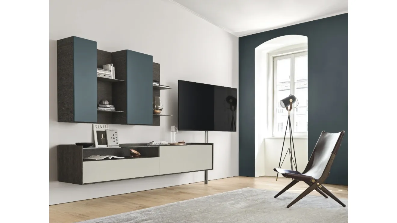 Suspended wall unit Cabaret Glass 02 by Sangiacomo.