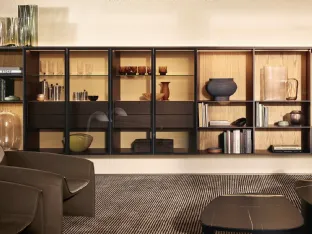 Code floating bookcase by Poliform