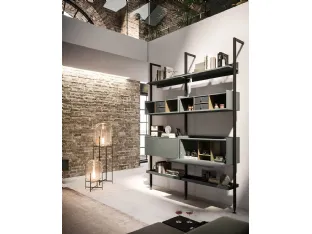 Wall-mounted Vertical bookcase in aluminum and lacquered finish by Arrital