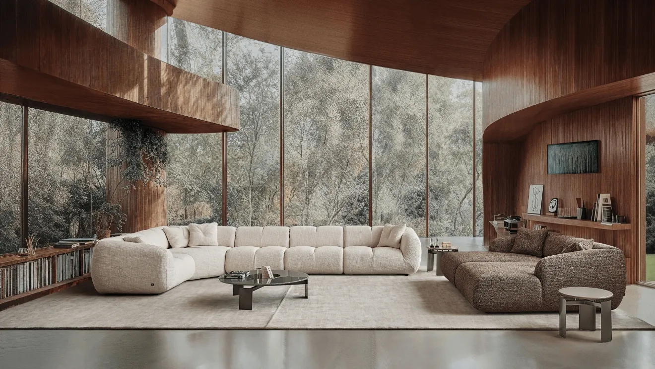 Baguette upholstered living room by Busnelli