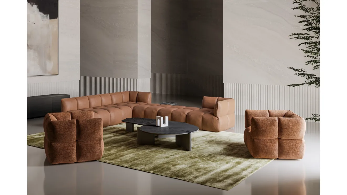 Brik leather corner sofa by Bonaldo