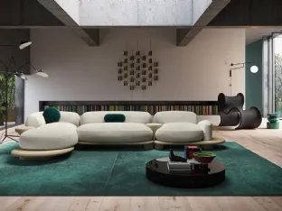 Design sofa with chaise lounge Grumetto by Busnelli
