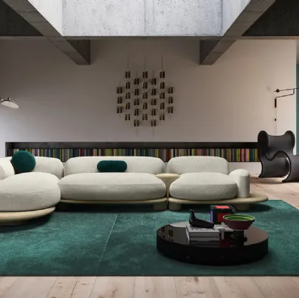 Design sofa with chaise lounge Grumetto by Busnelli