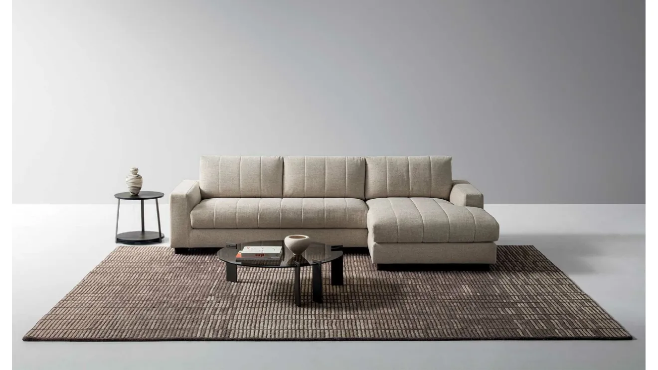 Fabric sofa with chaise longue Luvon by Ditre Italia.