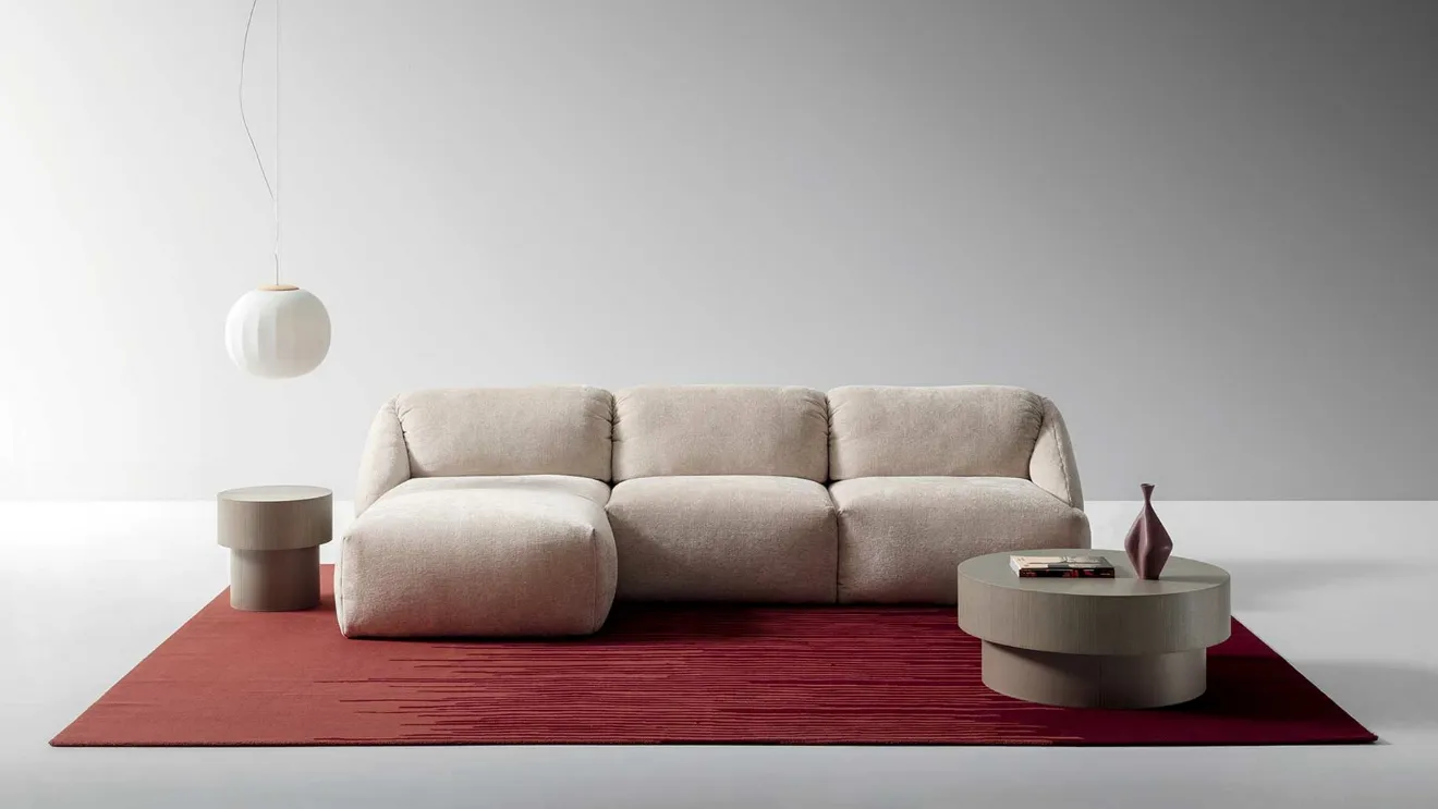 Fabric sofa with peninsula Mellville by Ditre Italia.