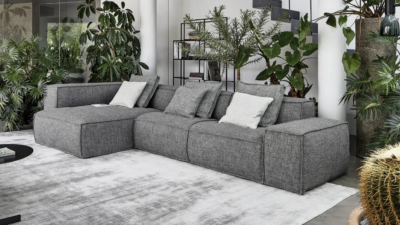 Sofa with chaise longue Peanut BX by Bonaldo