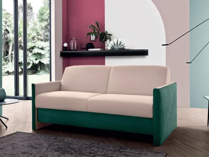 Linear two-tone fabric sofa bed Vegas by Felis.