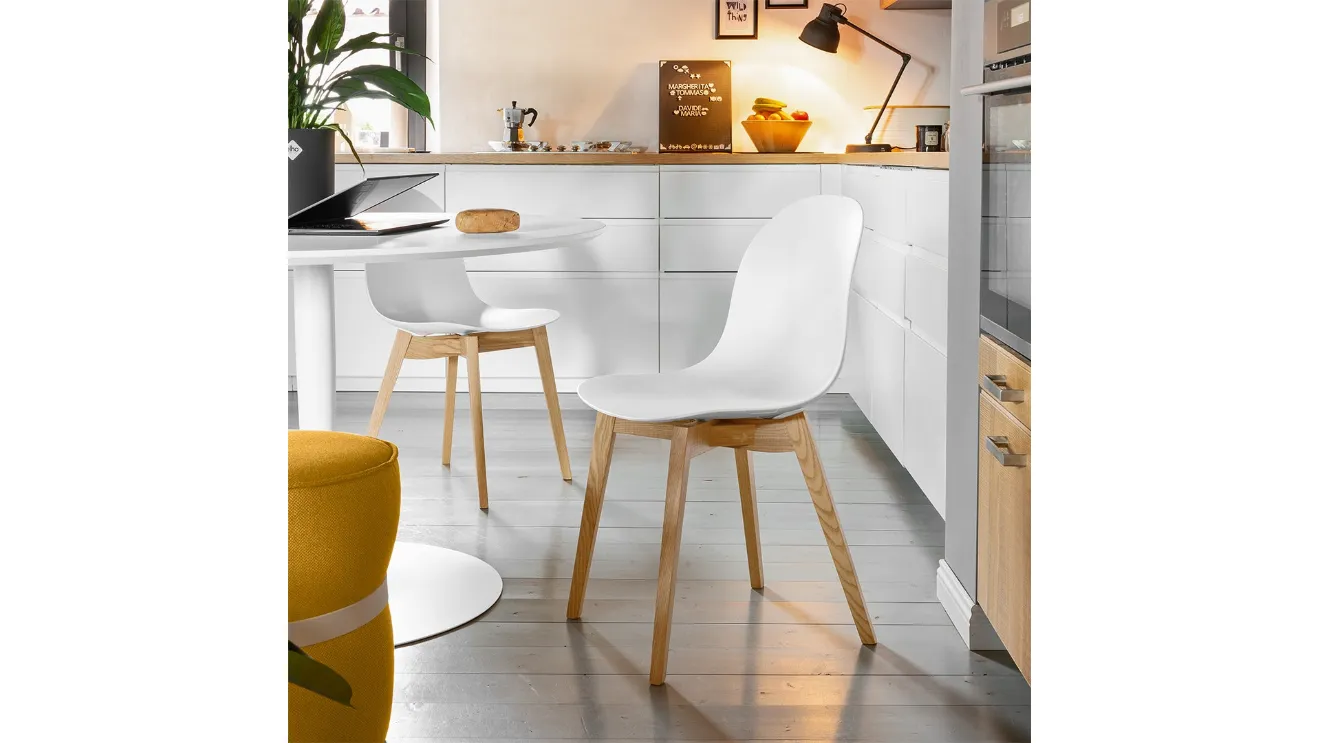 Connubia's Polypropylene Chair with Wooden Legs