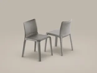 Kagura chair entirely upholstered in leather by Bonaldo.