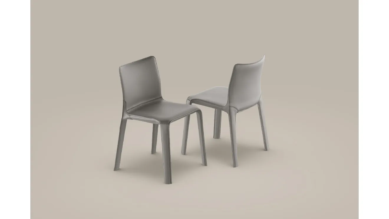 Kagura chair entirely upholstered in leather by Bonaldo.