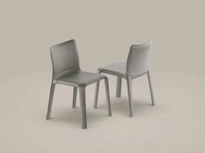 Kagura chair entirely upholstered in leather by Bonaldo.