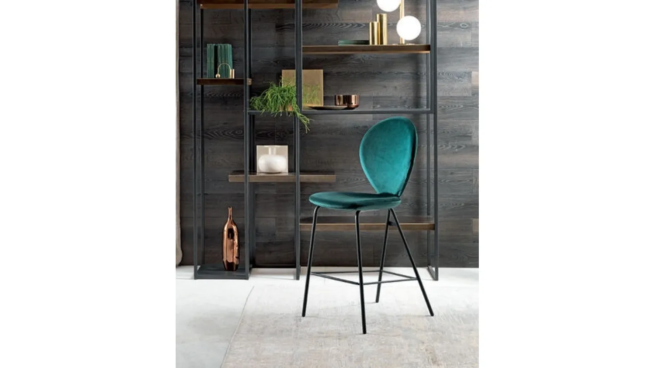 Riflessi Perla Upholstered Fabric Stool