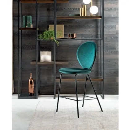 Riflessi Perla Upholstered Fabric Stool