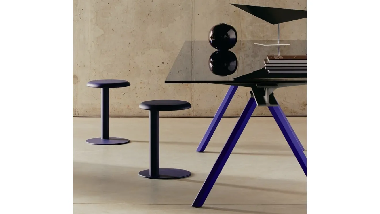 Strong lacquered metal stool by Desalto