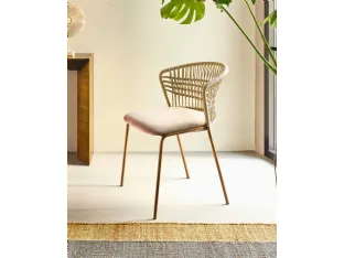 Chair Soffio in polyester cord and padded seat by Riflessi.