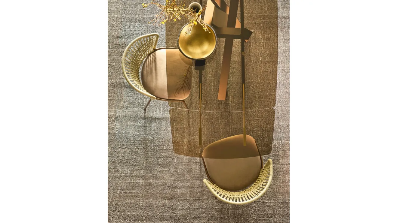 Breath chair in polyester cord and padded seat by Riflessi.