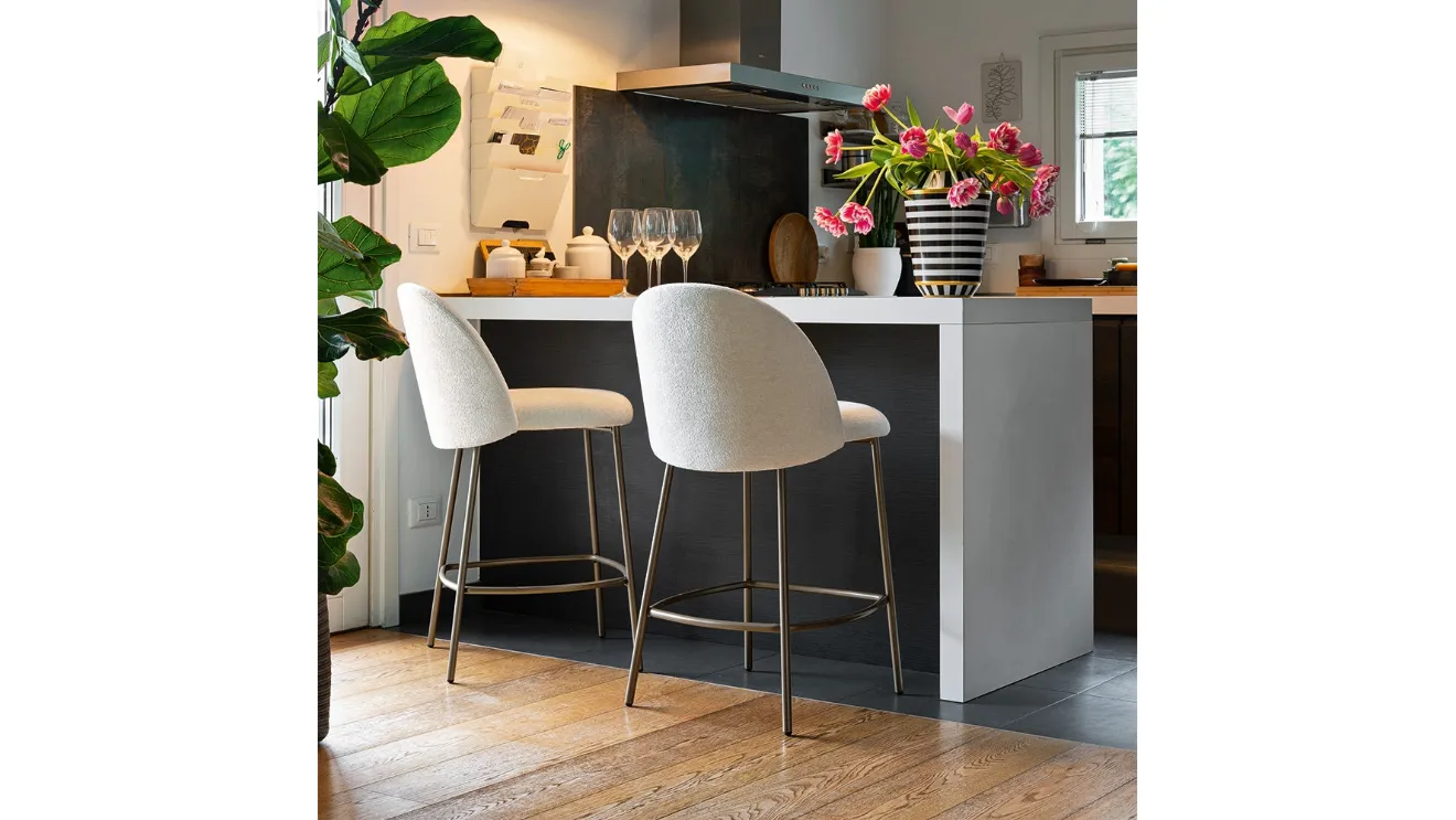 Tuka Mid upholstered stool by Connubia