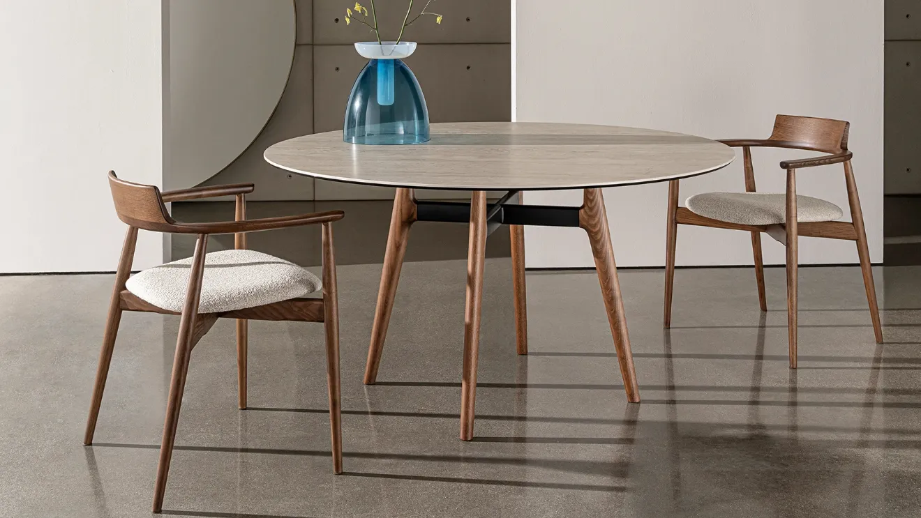 Xenial wooden chair with padded seat by Sovet.