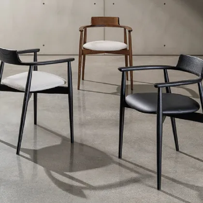 Xenial chair in wood with upholstered seat by Sovet.