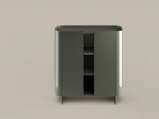 Vertical Arragan sideboard in lacquered glossy wood by Bonaldo