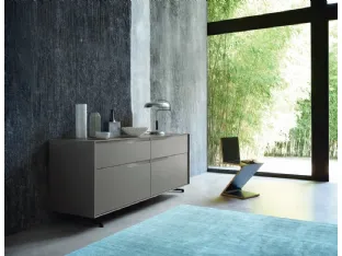 Media Unit Vela 01 in Slate lacquered finish by Sangiac